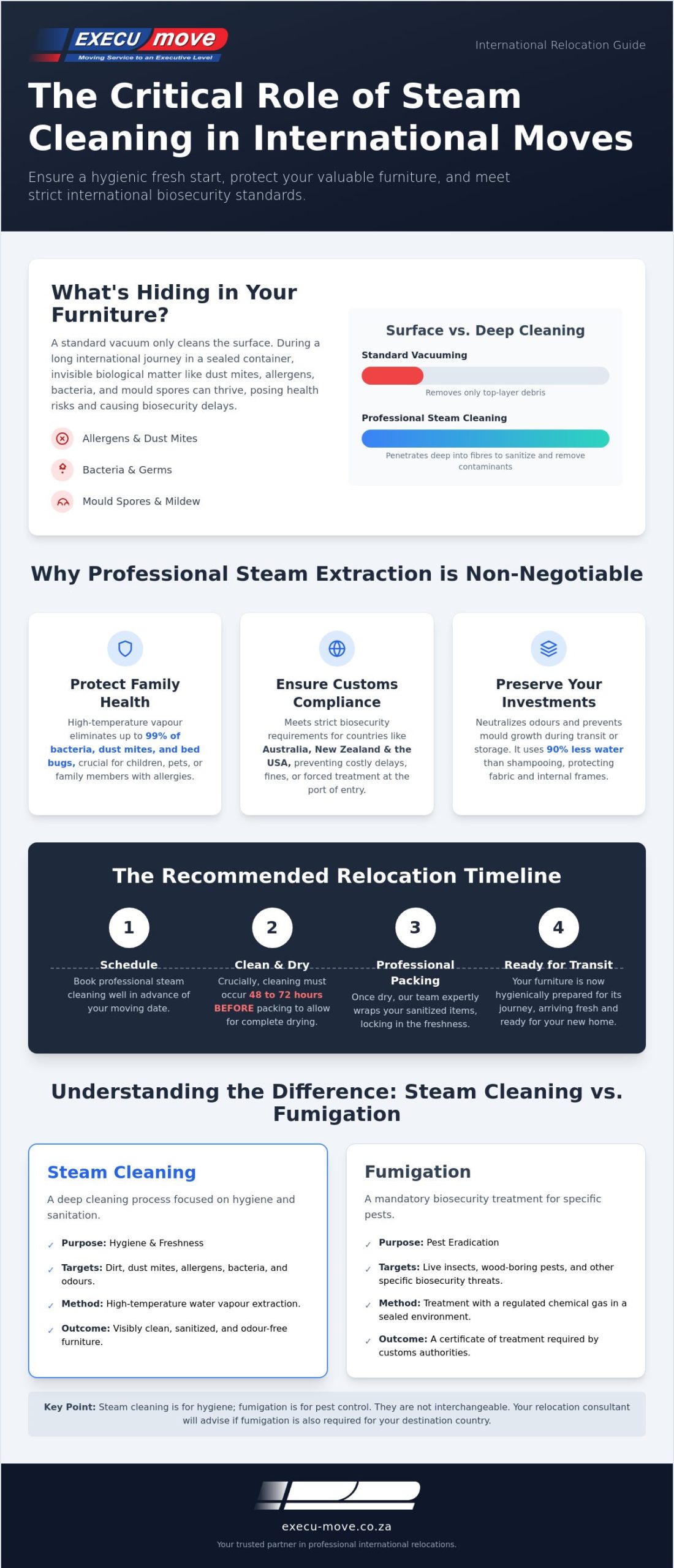 Steam Cleaning for Furniture Removals: A Guide to Hygiene and Compliance